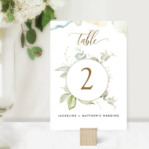 Eucalyptus Elegant Greenery Wedding Table Number