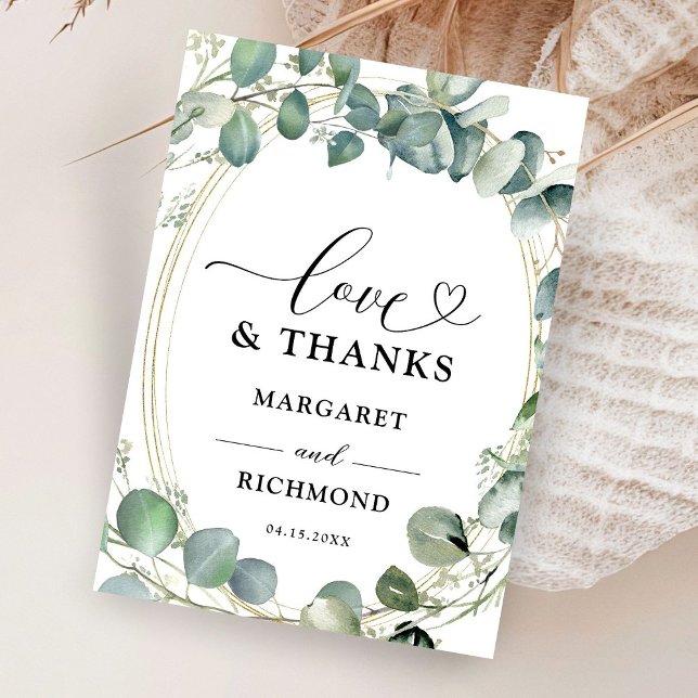 Eucalyptus Elegant Greenery Wedding Thank You Card (Creator Uploaded)