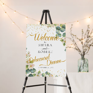 Eucalyptus Elegant Minimal Rehearsal Dinner Sign