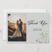 Eucalyptus Elegant Photo Thank You Card