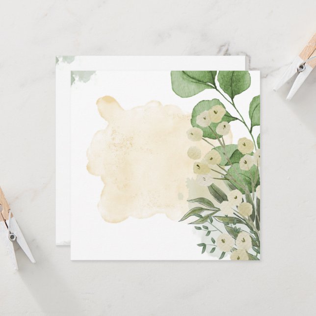 Eucalyptus Elegant Wedding Invitation (Front/Back In Situ)