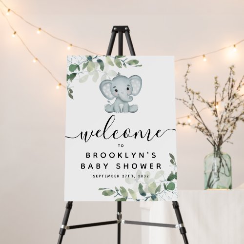 Eucalyptus Elephant Baby Shower Welcome