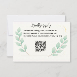 Eucalyptus Embrace QR RSVP Card