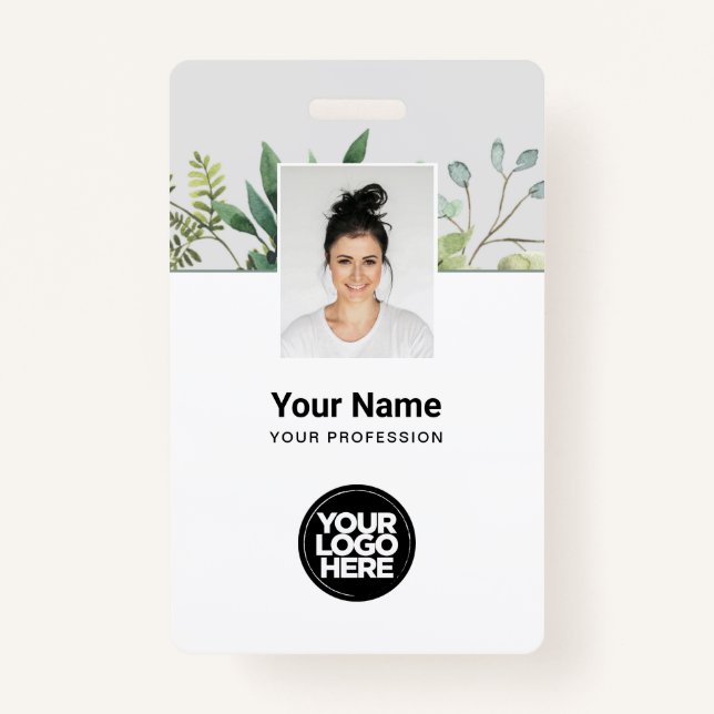 Eucalyptus Employee Photo, BarCode, Logo, Name Badge (Front)