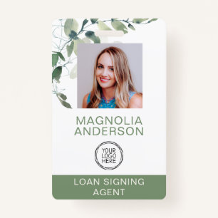 Eucalyptus Employee Photo Logo Barcode Name Badge