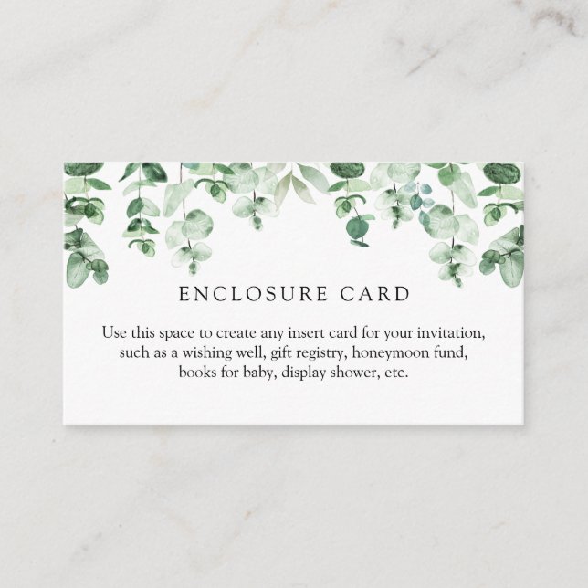 Eucalyptus Enclosure Card (Front)