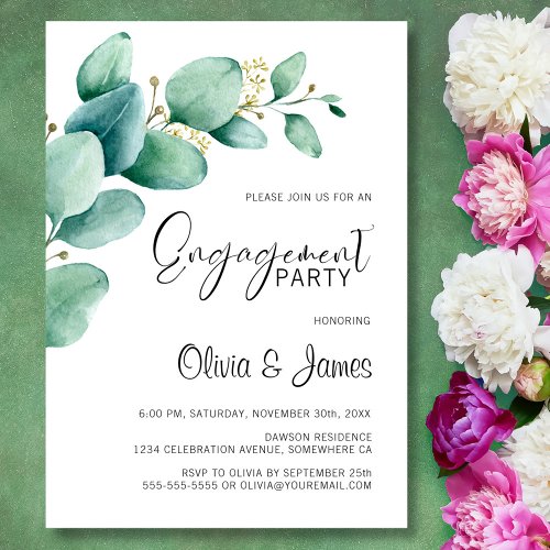 Eucalyptus Engagement Party Invitation