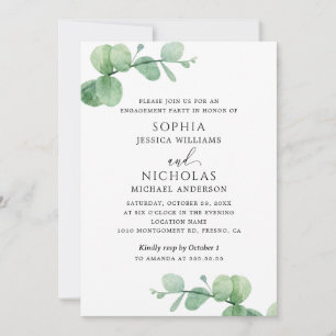 Eucalyptus Engagement Party Outdoor Greenery Invitation