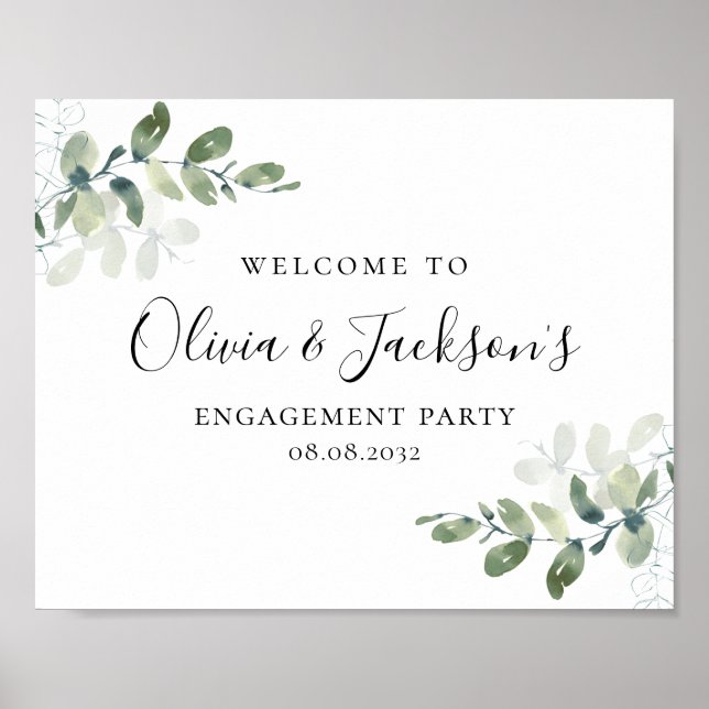 Eucalyptus Engagement Party Welcome Sign (Front)