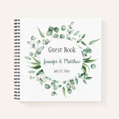 Eucalyptus Envy Botanical Wreath Guest Book