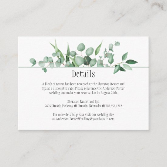 Eucalyptus Envy Detail Cards