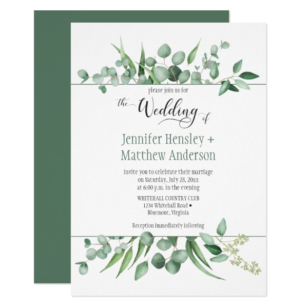 238261740682189690 Eucalyptus Envy Framed Wedding Invitation