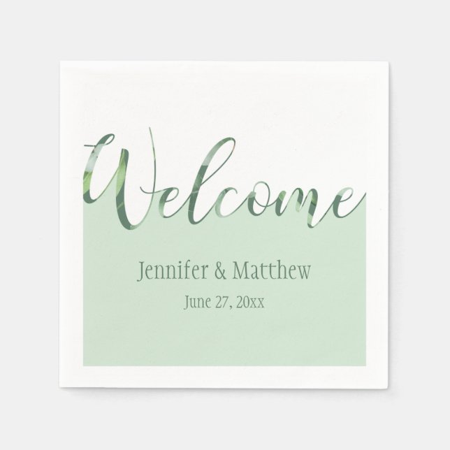 Eucalyptus Envy Welcome Reception Napkins (Front)