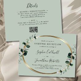 Eucalyptus Evening Wedding Reception Invitation Postcard