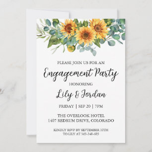 Eucalyptus fall engagement party invitations