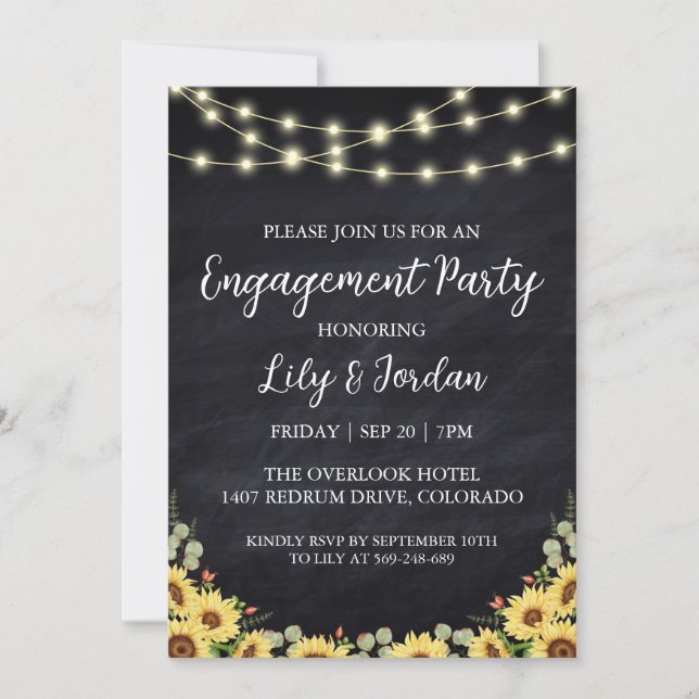 Eucalyptus fall engagement party invitations (Front)