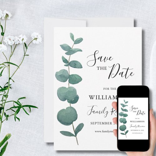 Eucalyptus Family Reunion Save the Date Invitation