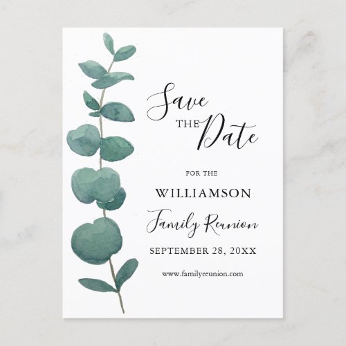 Eucalyptus Family Reunion Save the Date Postcard