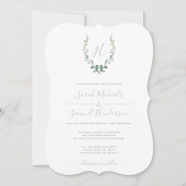 Eucalyptus Farmhouse Wedding Invite (Front)