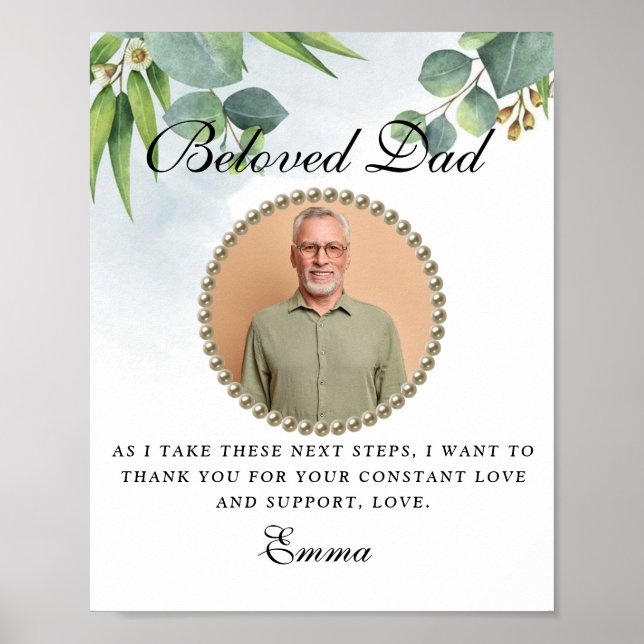 Eucalyptus Father of the Bride Thank You Gift Poster (Front)