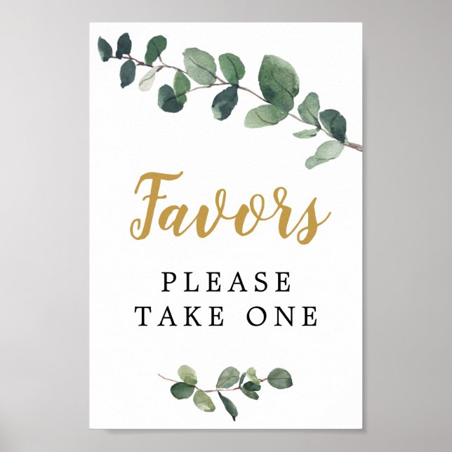 Eucalyptus Favors Sign (Front)