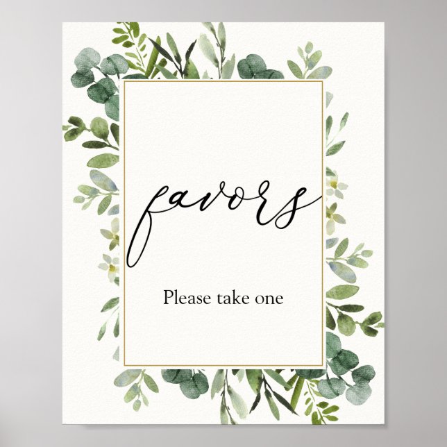 Eucalyptus Favors Sign (Front)