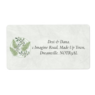 Eucalyptus & Fern Rings Return Address Labels