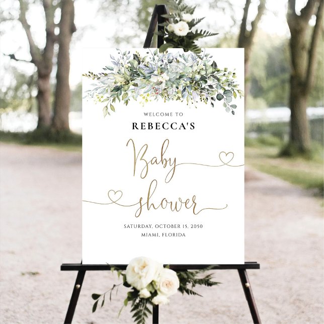 Eucalyptus Floral Baby Shower Foam Board (Creator Uploaded)