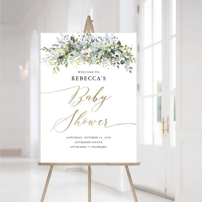 Eucalyptus Floral Baby Shower Foam Board (Creator Uploaded)