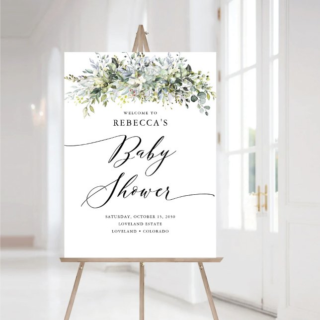 Eucalyptus Floral Baby Shower Foam Board (Creator Uploaded)