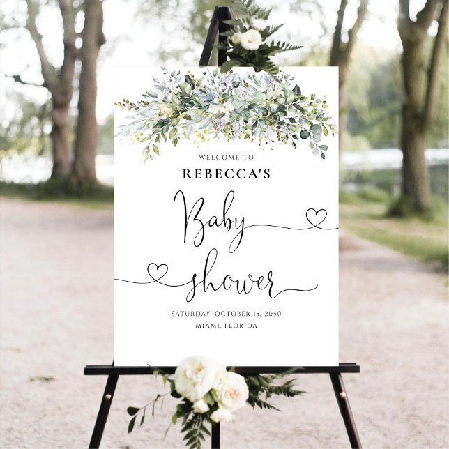 Eucalyptus Floral Baby Shower Foam Board (Creator Uploaded)