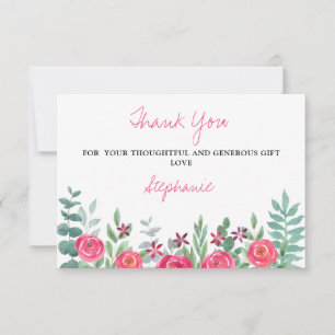 Eucalyptus Floral Baby Shower Thank You Card