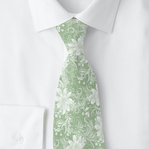 Eucalyptus Floral Batik Neck Tie
