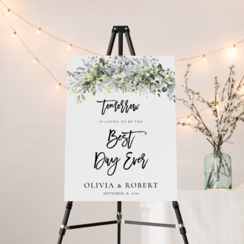 Eucalyptus Floral Best Day Ever Foam Board