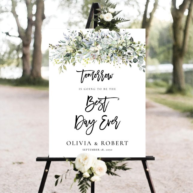 Eucalyptus Floral Best Day Ever Foam Board (Creator Uploaded)