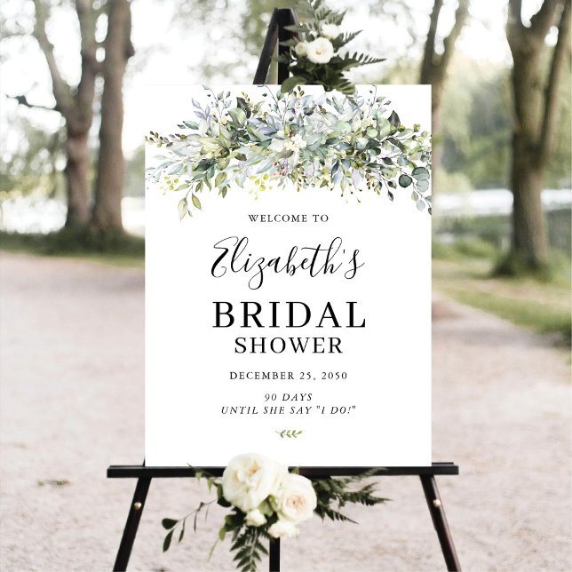 Eucalyptus Floral Bridal Shower Foam Board (Creator Uploaded)