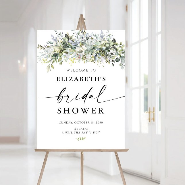 Eucalyptus Floral Bridal Shower Foam Board (Creator Uploaded)
