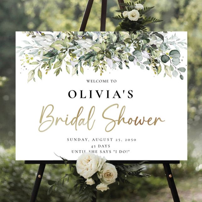 Eucalyptus Floral Bridal Shower Foam Board (Creator Uploaded)