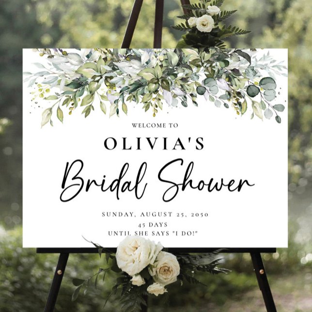Eucalyptus Floral Bridal Shower Foam Board (Creator Uploaded)