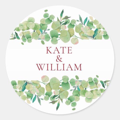 Eucalyptus Floral Classic Round Sticker