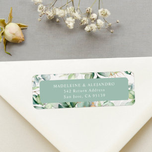 Eucalyptus floral elegant return address label