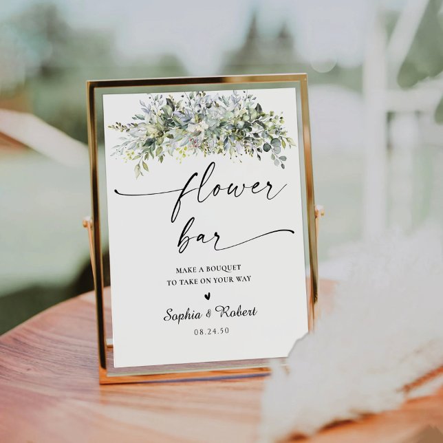 Eucalyptus Floral Flower Bar Sign (Creator Uploaded)