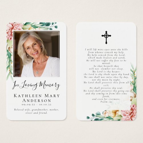 Eucalyptus Floral Funeral Memorial Prayer Card