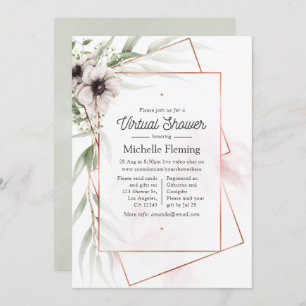 Eucalyptus Floral Geometric Virtual Baby Shower Invitation