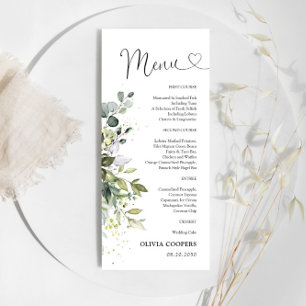 Eucalyptus Floral Greenery Baby Shower Menu
