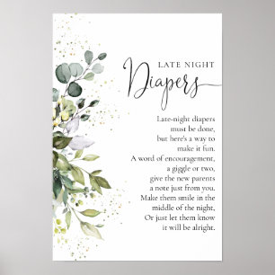 Eucalyptus Floral Greenery Baby Shower Poster