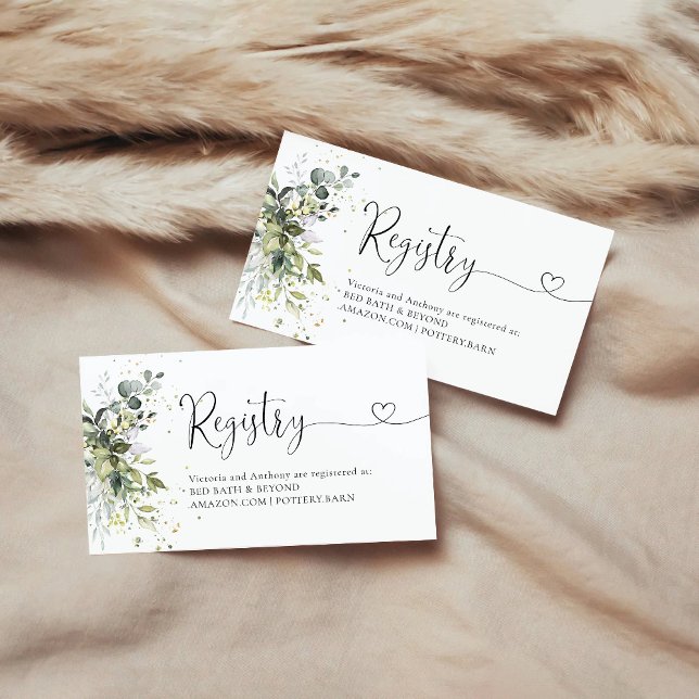 Eucalyptus Floral Greenery Registry Enclosure Card (Creator Uploaded)