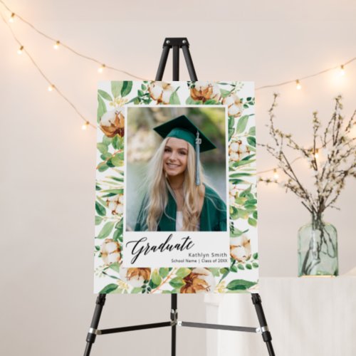 Eucalyptus Floral Greenery Script Photo Graduation Foam Board