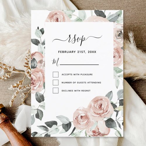 Eucalyptus Floral Greenery Wedding RSVP Invitation