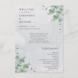 Eucalyptus floral minimal modern program wedding